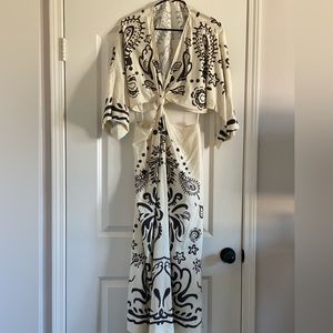 H&M midi cut-out dress with knot detail